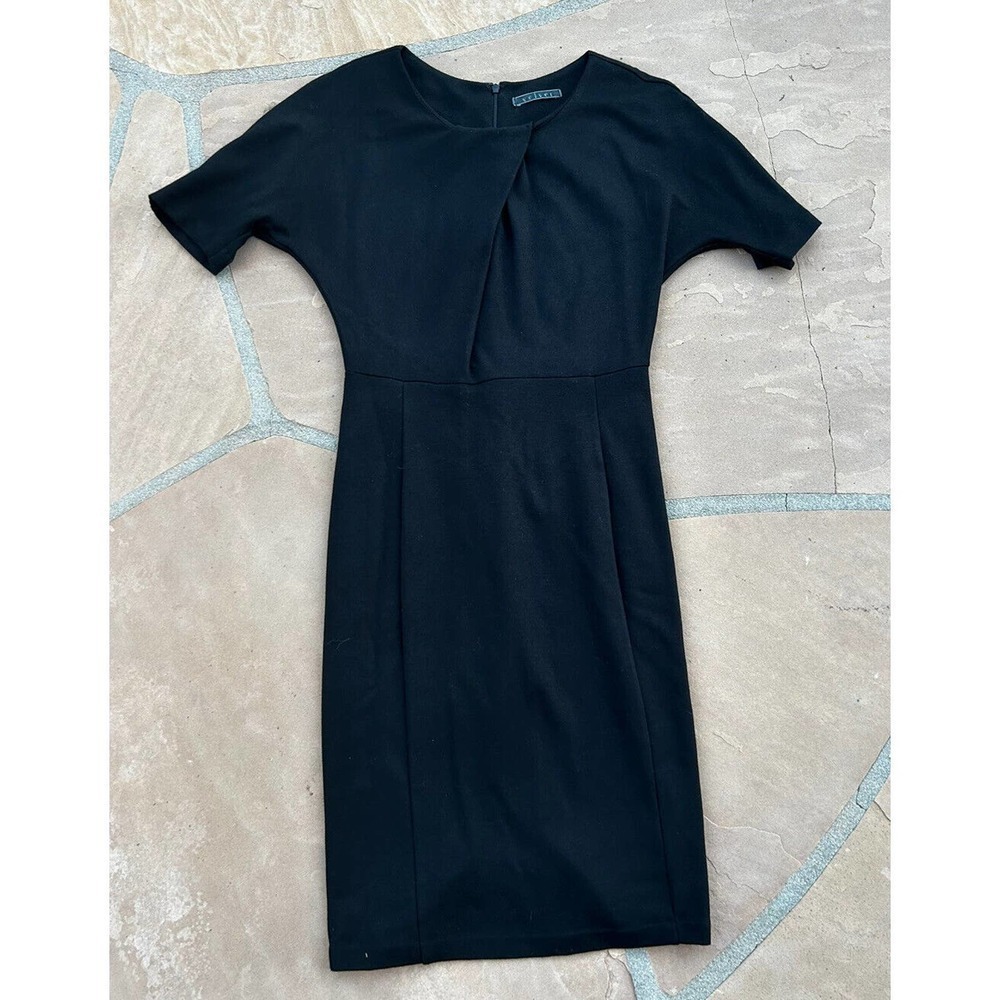 Velvet by Graham & Spencer Womens 3/4 Sleeve Dress Black Cotton Size Medium